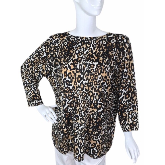 Talbots 2X ❤NEW❤ Lovely Merino Wool Lightweight Animal Print Women’s Sweater - Picture 5 of 9